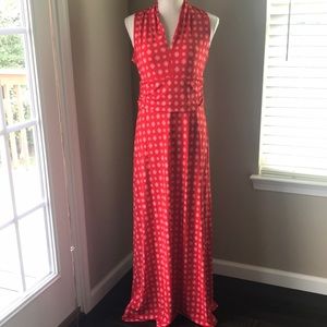 Vince Camuto V Neck Red Maxi Dress! Like new!